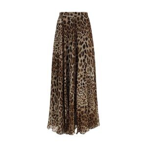 Dolce & Gabbana Women Leopard-Print Chiffon Skirt